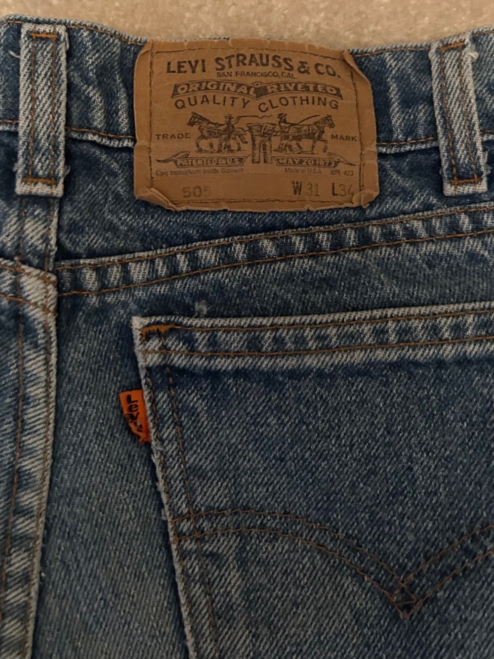 “Vintage” 505 Levi’s 31 waist x 34 length